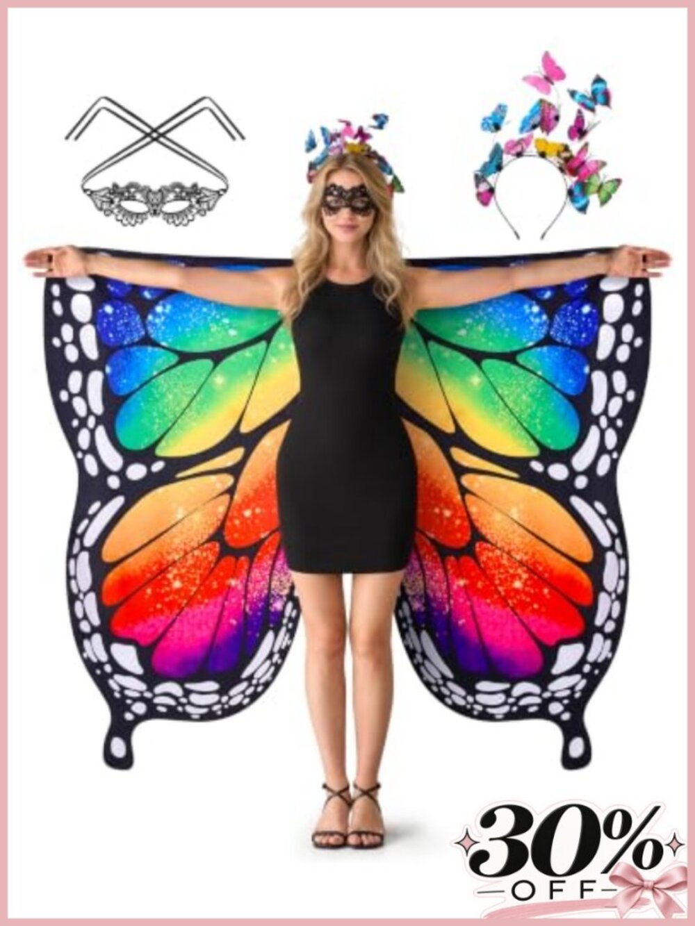 Adult Butterfly Wings Costume Chiffon Double-Sided Wings Cape